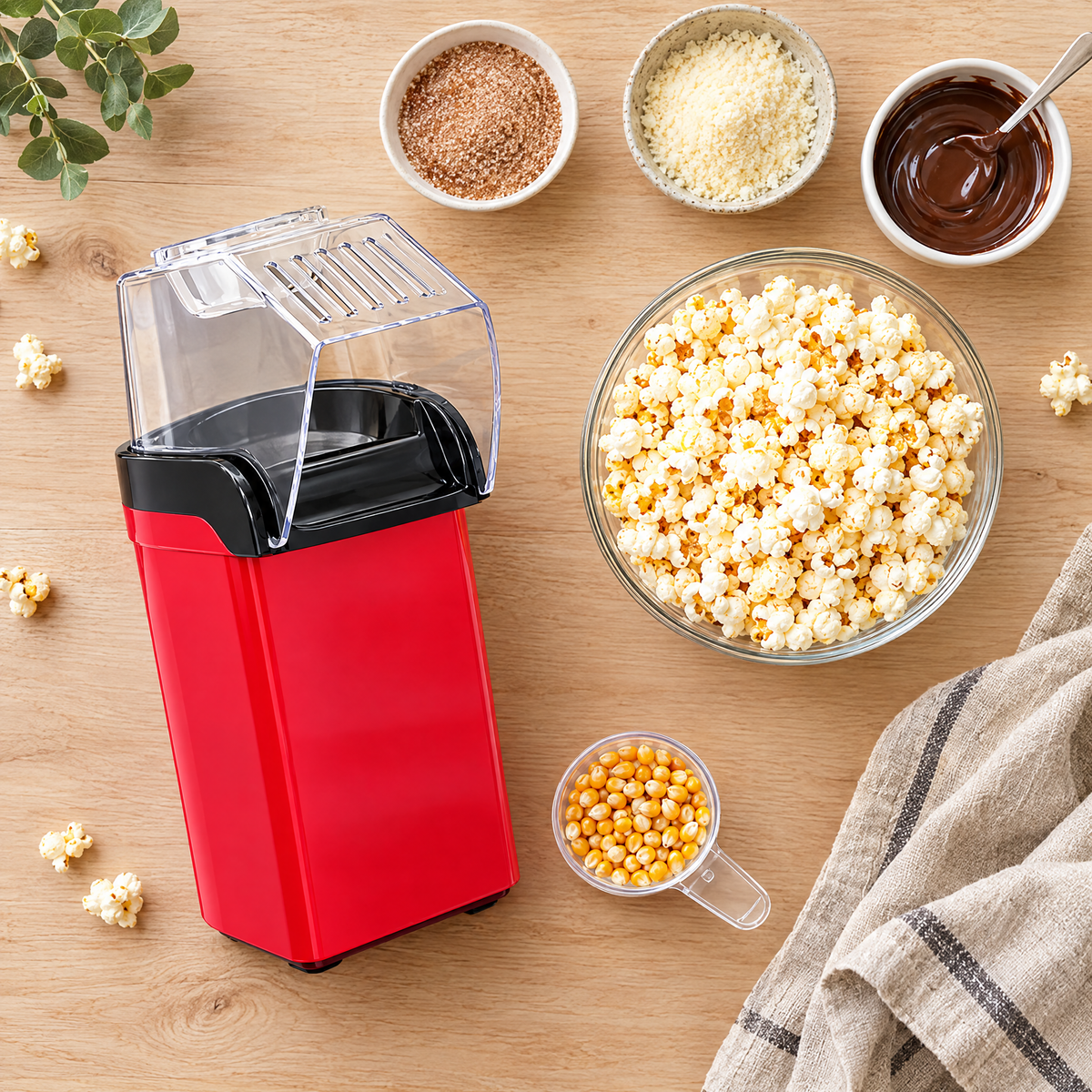 Popcorn maker with toppings